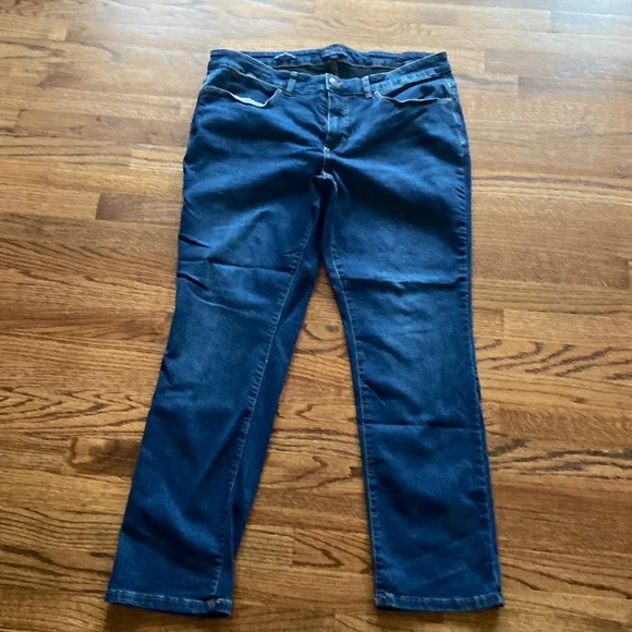 Talbots high waist straight leg dark wash jeans stretch size 16w nice preloved - Picture 1 of 11